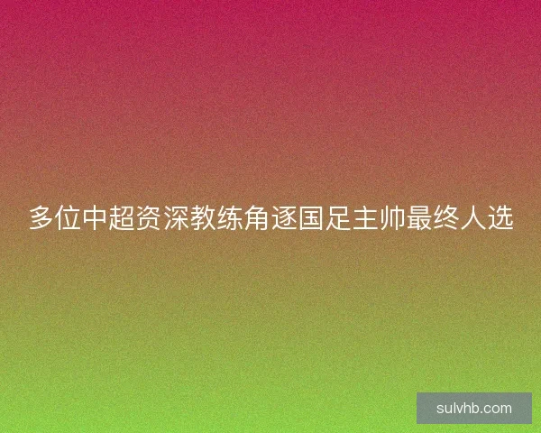 多位中超资深教练角逐国足主帅最终人选