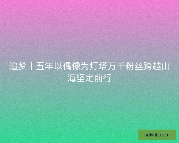 追梦十五年以偶像为灯塔万千粉丝跨越山海坚定前行
